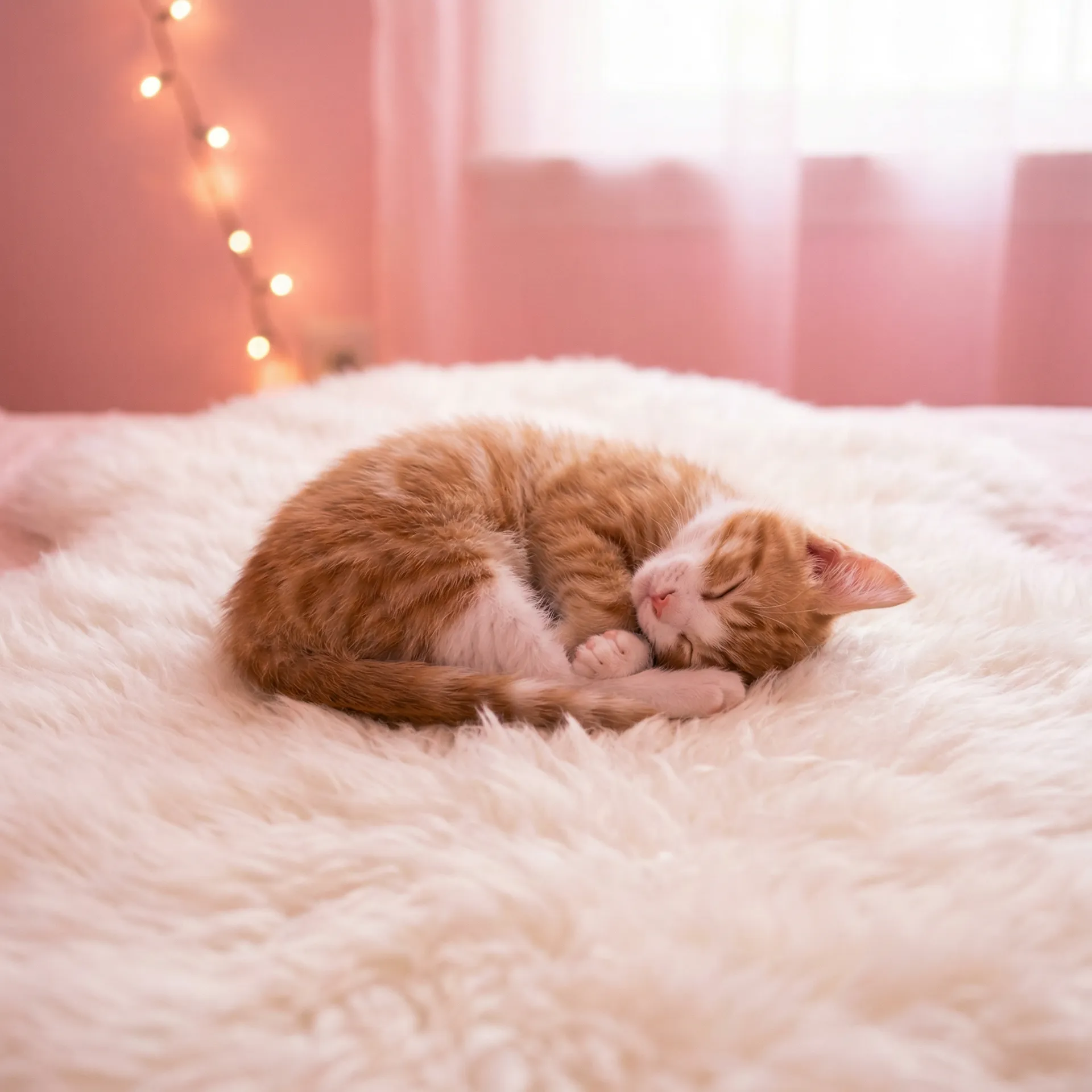 小猫蜷成一团入睡 - 终极游戏
